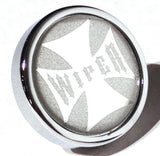UP Wiper Control Knob Chrome Aluminum w/ Silver Maltese Cross Sticker #23629