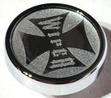UP Wiper Control Knob Chrome Aluminum w/ Silver Maltese Cross Sticker #23629