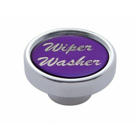 UP Wiper Washer Control Knob 1" Purple Glossy Sticker Chrome Aluminum #23246 Ea.