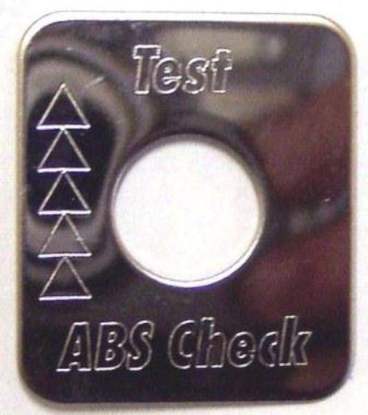 GG Switch Plate for Freightliner ABS Check Stainless Steel Block Letters #68771