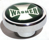 UP Washer Control Knob Chrome Aluminum w/ Green Maltese Cross Sticker #23620