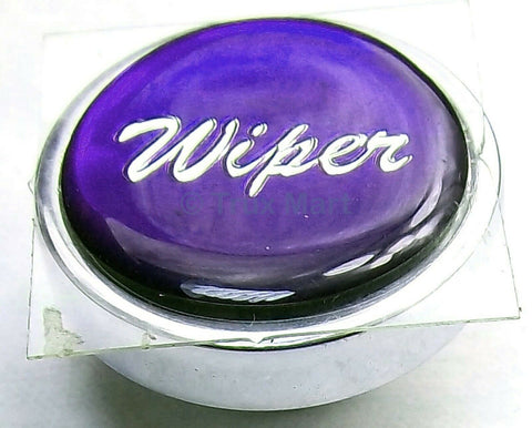 UP Wiper Control Knob 1" Purple Glossy Sticker Chrome Aluminum Knob #23204 Each