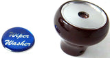 UP Dash Control Knob Wiper Washer 1" Blue Glossy Sticker Wood Knob #23561 Each