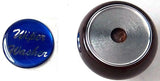 UP Dash Control Knob Wiper Washer 1" Blue Glossy Sticker Wood Knob #23561 Each