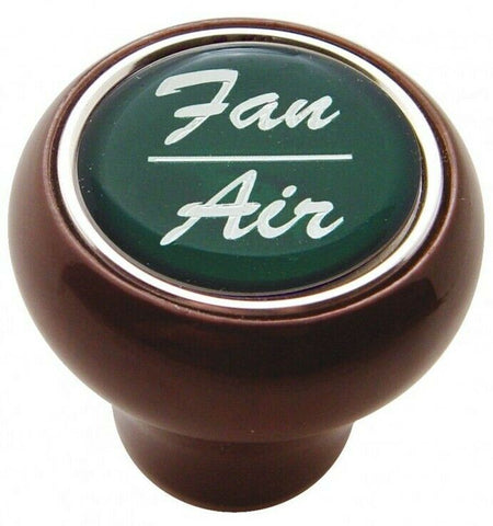 UP Dash Control Knob Fan Air 1" Green Glossy Sticker Wood Knob #23538 Each