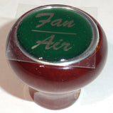 UP Dash Control Knob Fan Air 1" Green Glossy Sticker Wood Knob #23538 Each
