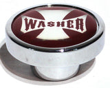 UP Washer Control Knob Chrome Aluminum w/ Red Maltese Cross Sticker #23622
