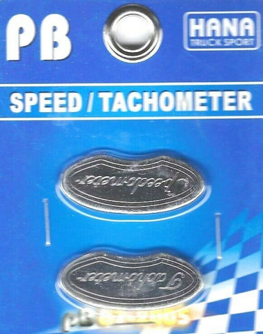 HTS Gauge Emblems for Peterbilt Speedometer & Tachometer Stainless PB-2046 Pair
