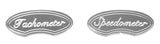 HTS Gauge Emblems for Peterbilt Speedometer & Tachometer Stainless PB-2046 Pair