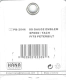 HTS Gauge Emblems for Peterbilt Speedometer & Tachometer Stainless PB-2046 Pair