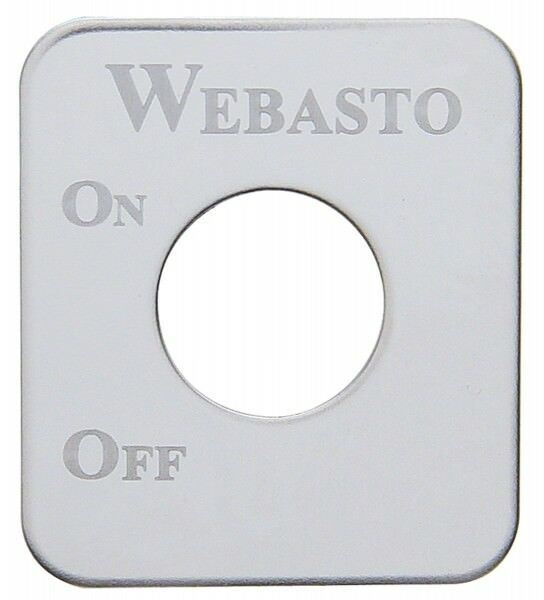 UP Switch Plate for Kenworth Webasto Engine Heater Stainless Steel Etched #48292