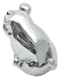 UP Hood Ornament Sitting Pig Chrome with Base Pad & 3 Studs 4 1/2" Tall #72046
