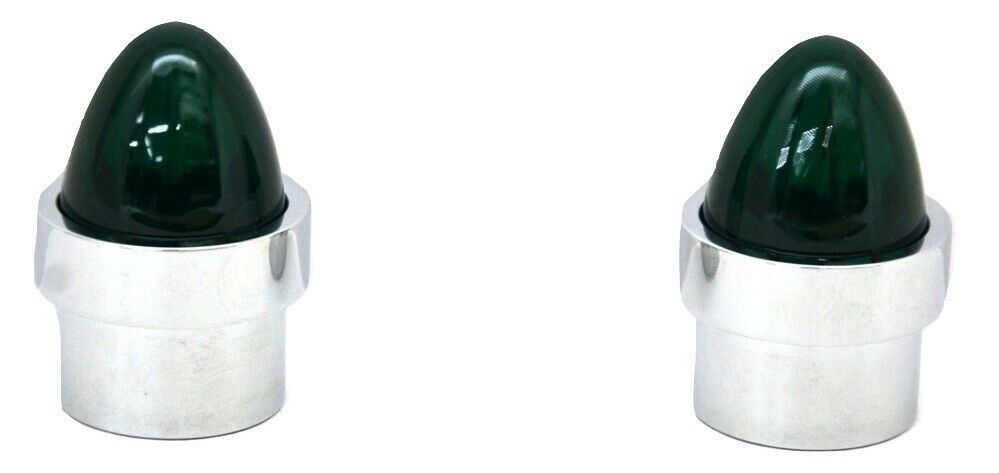 Bumper Guide Top for 1" Pipe Plastic Green Lens Chrome Aluminum GG#94763 Pair