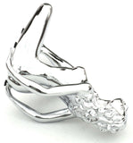 GG Hood Ornament Chrome Posing Sitting Lady Chrome Die Cast 6 1/4" Tall #48420