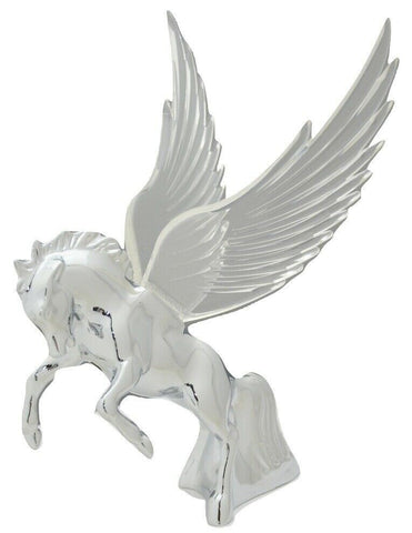 GG Lighted Hood Ornament Stallion Windrider Clear 3 Stud Chrome 9 3/4" #48395