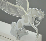 GG Lighted Hood Ornament Stallion Windrider Clear 3 Stud Chrome 9 3/4" #48395
