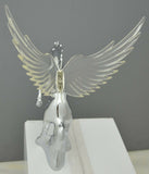 GG Lighted Hood Ornament Stallion Windrider Clear 3 Stud Chrome 9 3/4" #48395