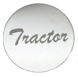 wood knob sticker set(2) Tractor Trailer stainless steel etched 1 1/2" wide
