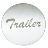 wood knob sticker set(2) Tractor Trailer stainless steel etched 1 1/2" wide