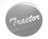 wood knob sticker set(2) Tractor Trailer stainless steel etched 1 1/2" wide