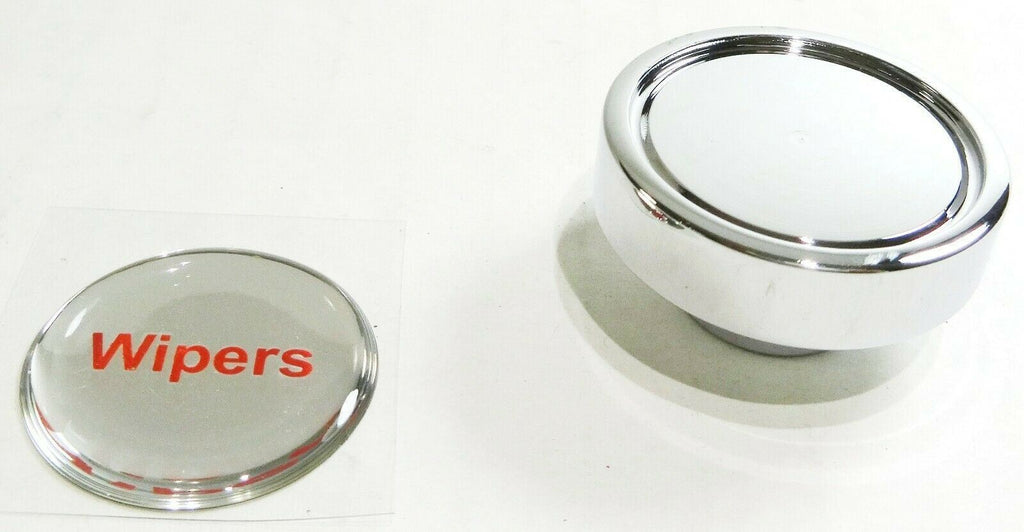 GG Wipers Knob for Peterbilt Kenworth Freightliner Silver w/ Red Letters #96326