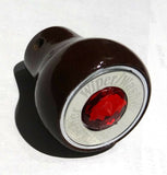 GG Dash Knob for Wiper/Washer Rosewood W/Red Jewel Stainless Plate #95745 Each