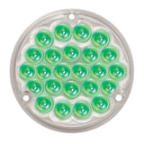 LED Light 4" Pearl Clear Lens 24 Green LEDs 1156 Socket Back of Cab #76158 Each