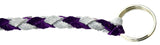 HTS Horn Pull Braided Leather Key Chain 10" Long 1" Ring Purple Gray #5025PG