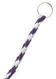HTS Horn Pull Braided Leather Key Chain 10" Long 1" Ring Purple Gray #5025PG
