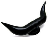 Hood Ornament Pull Bull Horn for Flat Surface Matte Black 12 7/8" Wide GG#48182