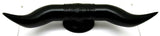 Hood Ornament Pull Bull Horn for Flat Surface Matte Black 12 7/8" Wide GG#48182