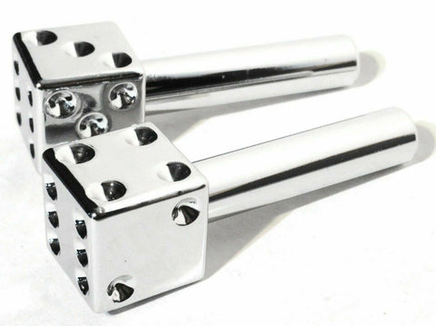 Door Lock Knobs Chrome Plastic Dice Screw on Inside Threaded 10-32  UP#70049