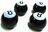 Tire Valve Stem Caps Standard Size 8 Ball Black White 5/8" OD UP#70022-4 Pack