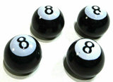 Tire Valve Stem Caps Standard Size 8 Ball Black White 5/8" OD UP#70022-4 Pack