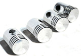 Tire Valve Stem Caps Standard Size Piston Style Chrome Plated UP#70031Set of 4