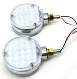 LED Turn Signal Lights Round 4" Sequential Clear Lens 21 Amber/Red Led GG#74705