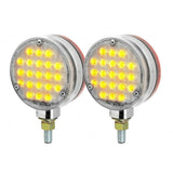 LED Turn Signal Lights Round 4" Sequential Clear Lens 21 Amber/Red Led GG#74705