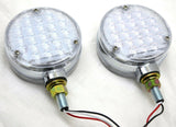 LED Turn Signal Lights Round 4" Sequential Clear Lens 21 Amber/Red Led GG#74705