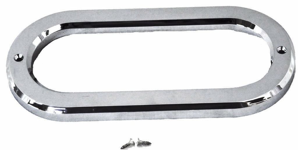 Oval Light Bezel Grommet Trim 8" X 3-5/8" Plain Plastic 2 Hole GG#80817 Each