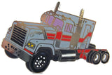 Semi Truck Hat Pin Tie Tack Lapel Pin Grey & Red Painted Metal Stud BJ663-TT