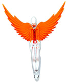 Lighted Hood Ornament Flying Goddess Windrider Amber Wings Chrome GG#48106