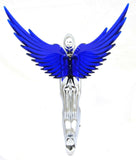 Lighted Hood Ornament Flying Goddess Windrider Blue Wings Chrome GG#48107