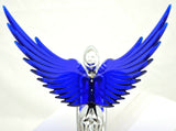 Lighted Hood Ornament Flying Goddess Windrider Blue Wings Chrome GG#48107
