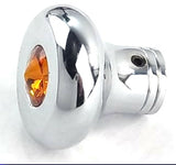 Small Deluxe Dash Knob Universal Fitment Amber Jewel Chrome UP#23582