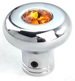 Small Deluxe Dash Knob Universal Fitment Amber Jewel Chrome UP#23582