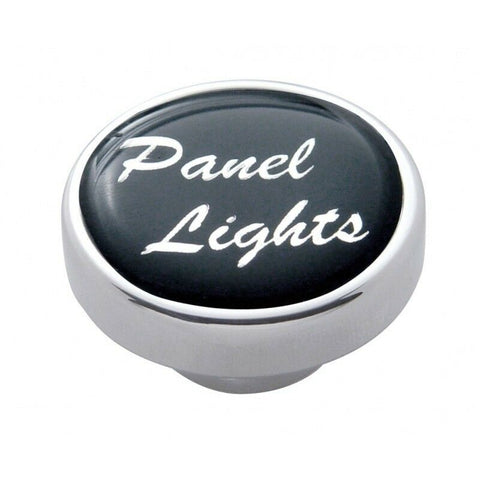 Panel Light Knob Universal for 1/4” Shaft Chrome, Black Glossy Sticker UP#23215