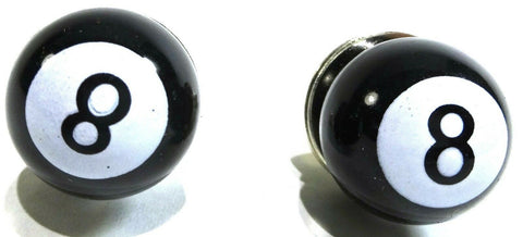 8 Eight ball license plate bolts black/white 5/8" Dia. Plastic UP#70045-Set of 2