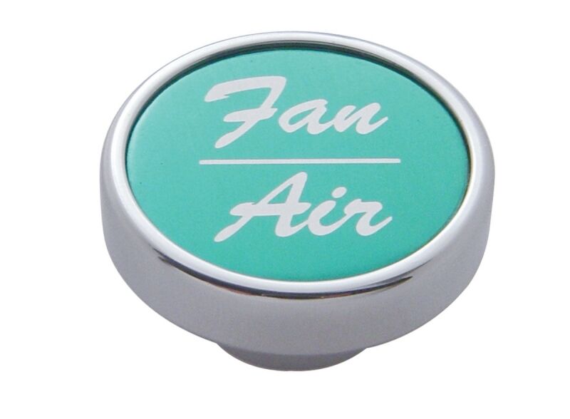 Knob Fan Air Green 1" Aluminum Sticker, Chrome, Set Screw Mount UP#23057 Each