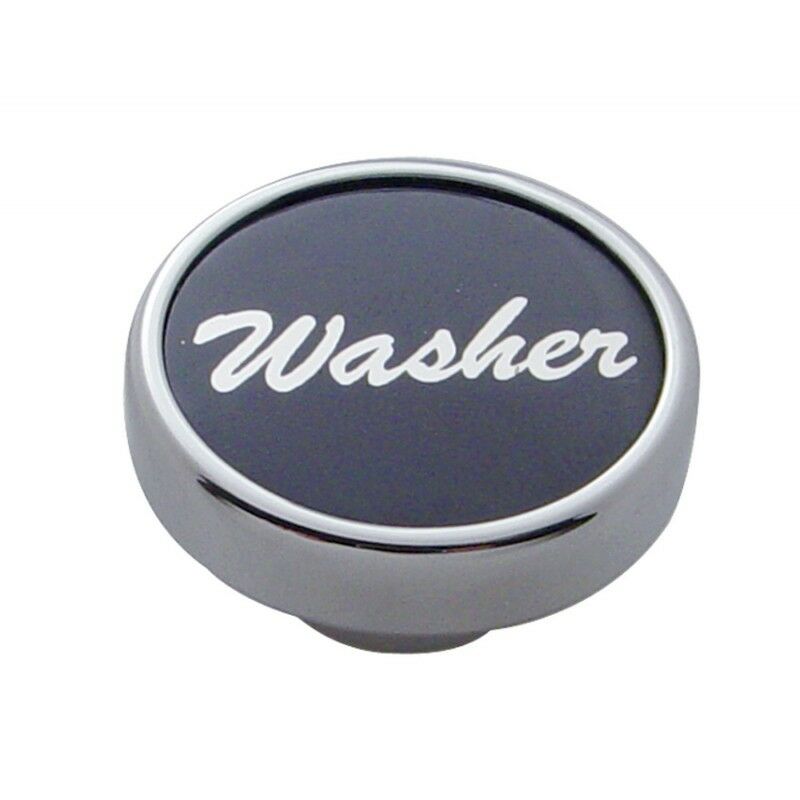 Washer Control Knob for 1/4" Shaft Black 1" Aluminum Sticker Chrome UP#23036