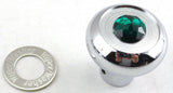 Control Knob for Wiper/Washer with 1/4” Shaft Green Jewel SS Plaque GG#95753